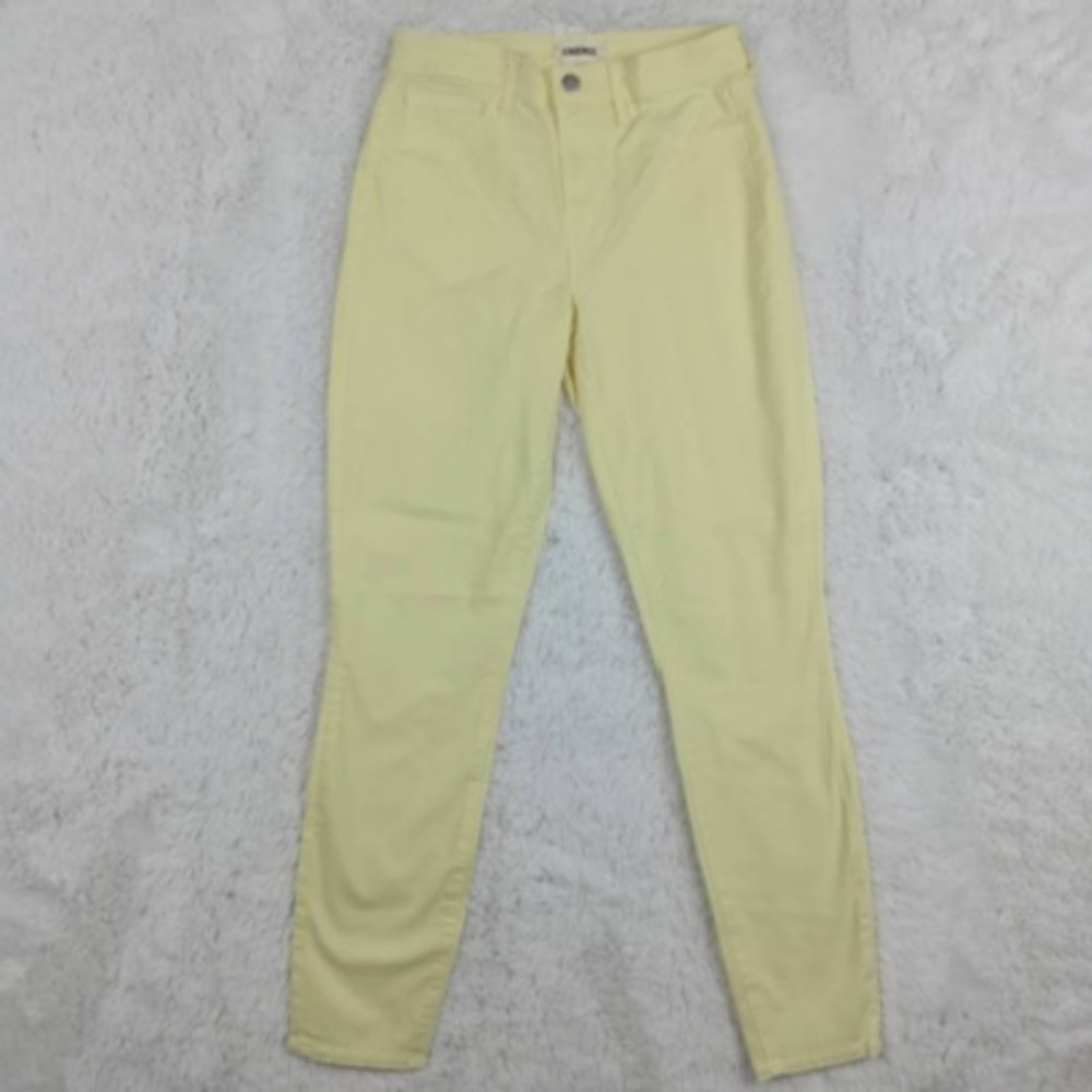 L'Agence Jeans Womens Slim Skinny Yellow Stretch Mid Rise Denim USA 25 New
